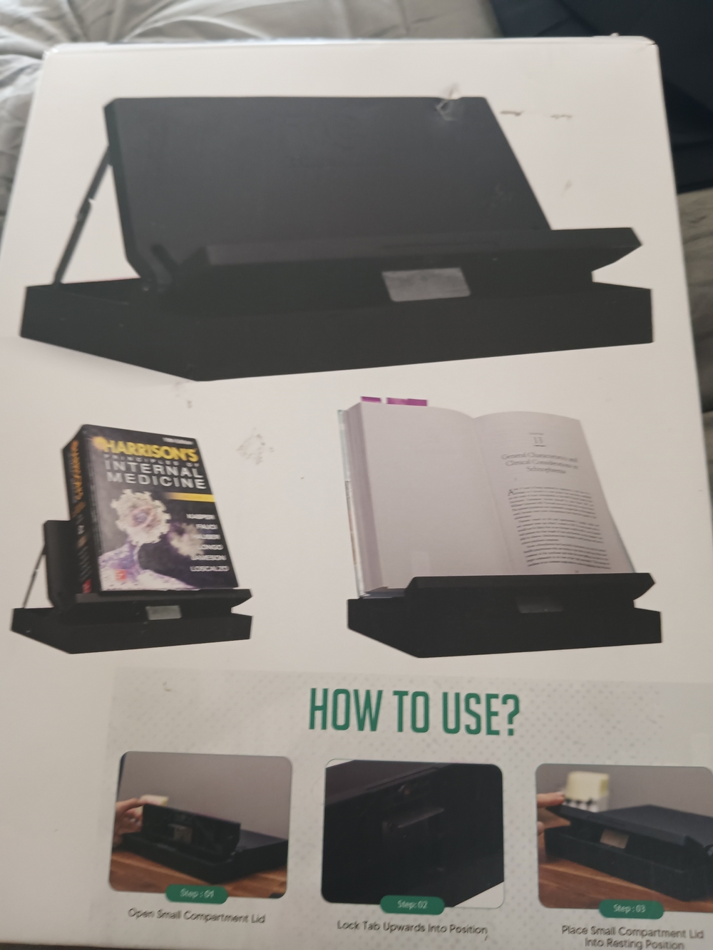 Adjustable Black Book and Tablet Stand - Home Other